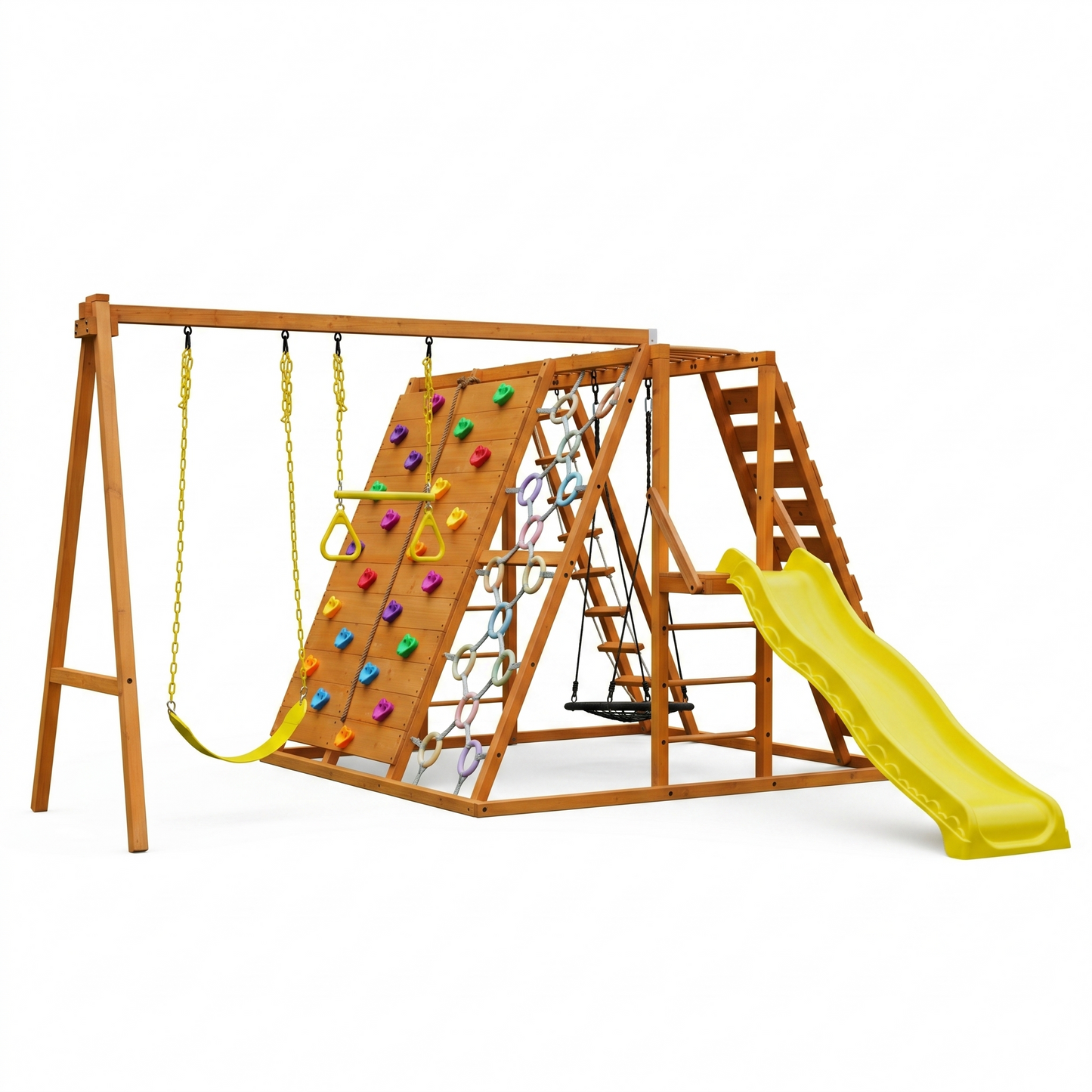 Sycamore Jumbo | Outdoor Wooden Swing Set & Climbing Jungle Gym - Chickadees Wooden Toys