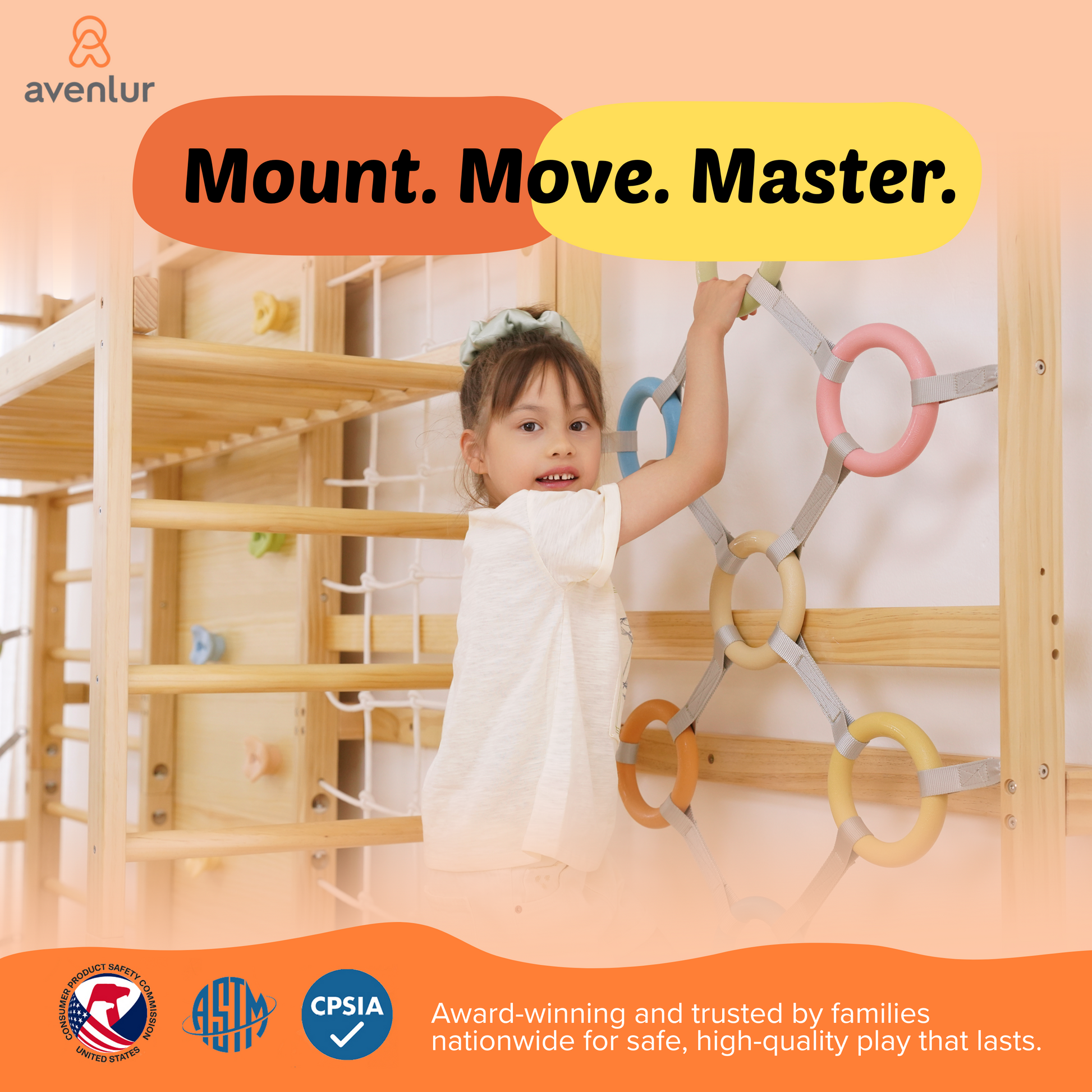 Walnut Modular | Swedish Ladder Jungle Gym - Wall Mounted - Chickadees Wooden Toys