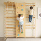Walnut | Swedish Ladder Jungle Gym - Wall Mounted - Chickadees Wooden Toys