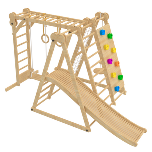 Wooden Roller Slide Add-On for Avenlur Climbers | Indoor Roller Slide, Climber Not Included