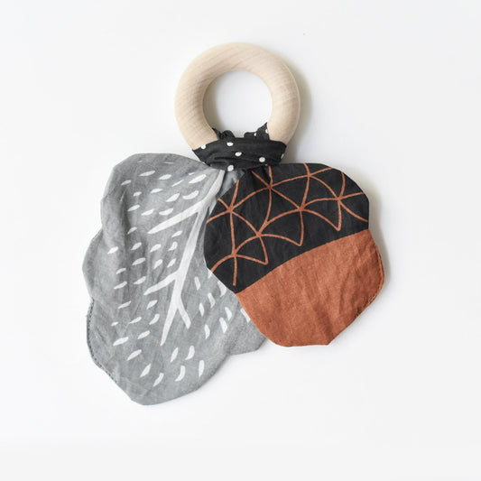 Crinkle Teether - Acorn - Chickadees Wooden Toys