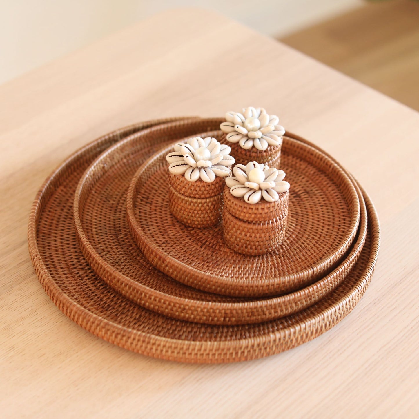 Bali Rattan Tray - Set of 3 - Chickadees Wooden Toys
