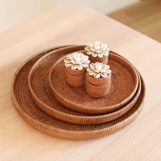 Bali Rattan Tray - Set of 3 - Chickadees Wooden Toys