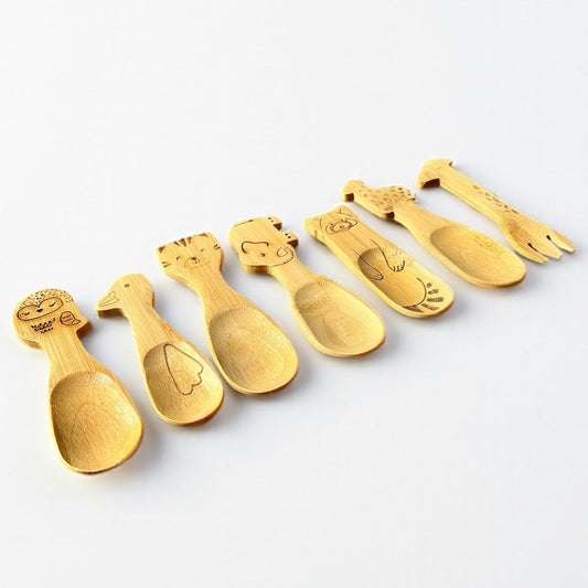 Bamboo Animal Kids Spoons - Chickadees Wooden Toys