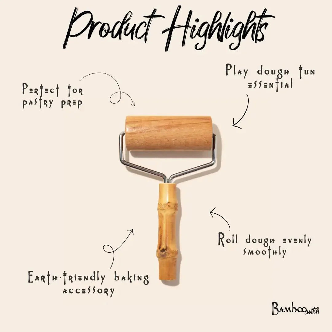 Bamboo Baking and Pizza Roller - Chickadees Wooden Toys