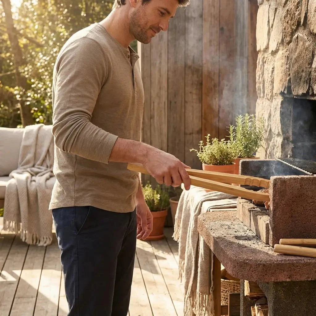 Bamboo Barbecue Grilling Tong 19"