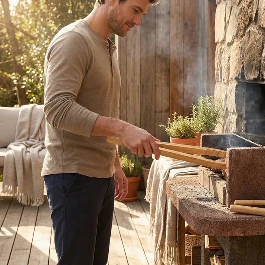 Bamboo Barbecue Grilling Tong 19" - Chickadees Wooden Toys