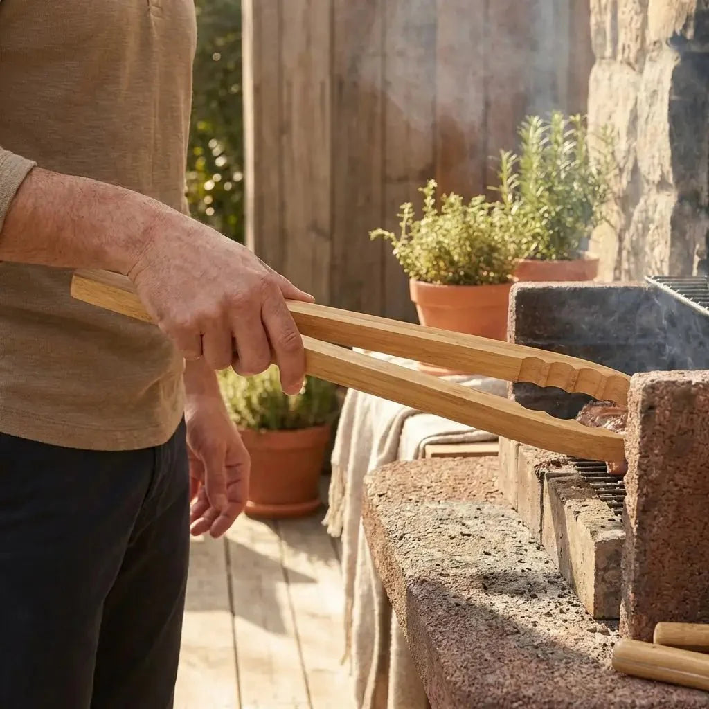 Bamboo Barbecue Grilling Tong 19"