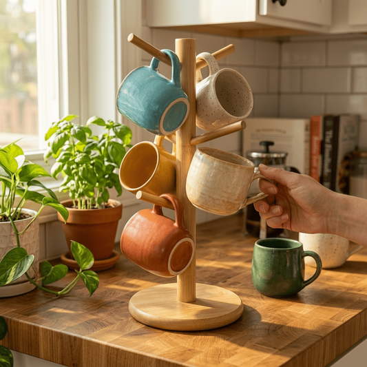Bamboo Coffee Cup Tree Holder