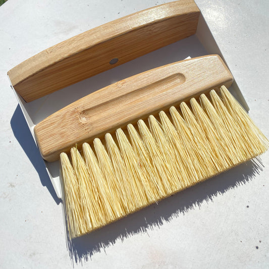 Bamboo Dust Pan With Brush