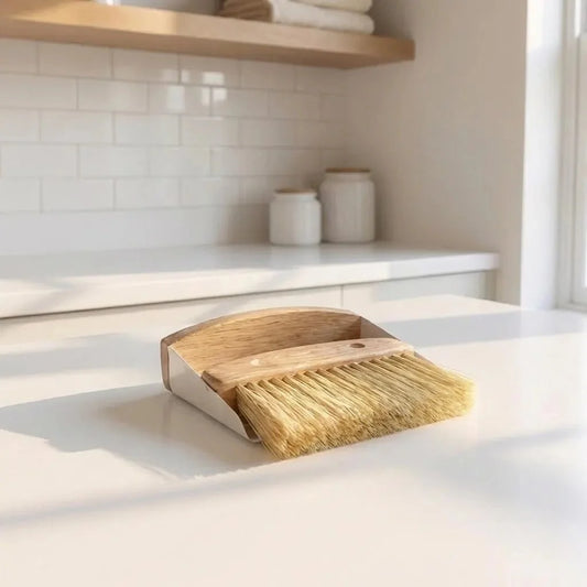 Bamboo Dust Pan With Brush