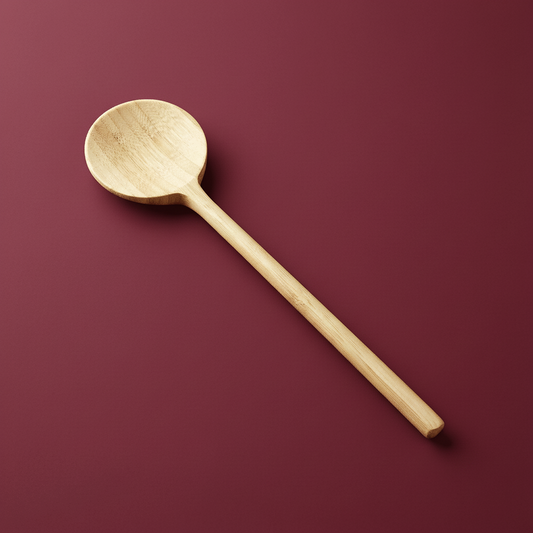 Bamboo Long Handle Round Spoon