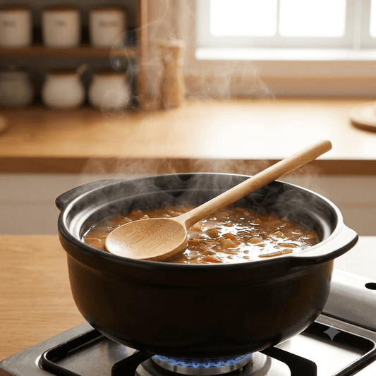 Bamboo Long Handle Round Spoon