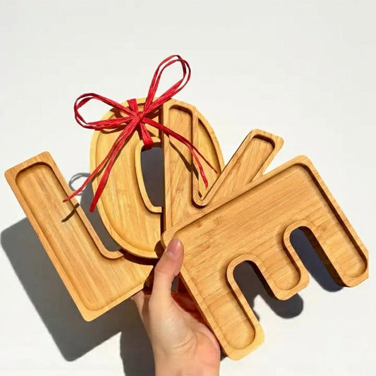 Bamboo L.O.V.E. Charcuterie Trays - Chickadees Wooden Toys