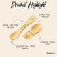 Bamboo Mini Spork Utensil - Chickadees Wooden Toys
