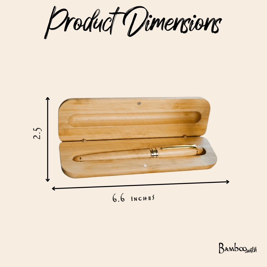 Bamboo Pen in Case - Chickadees Wooden Toys