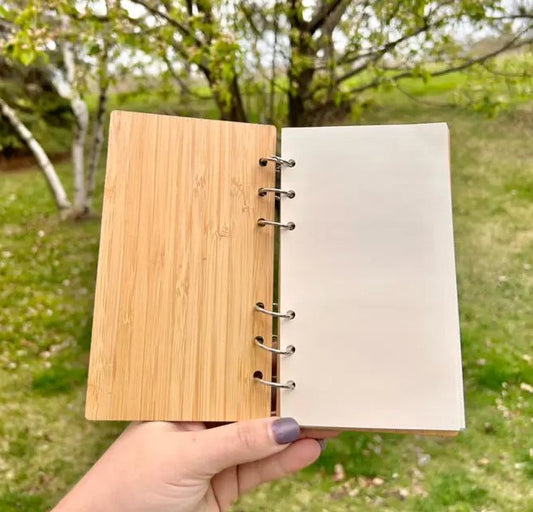 Bamboo Ringed Notebook - Chickadees Wooden Toys
