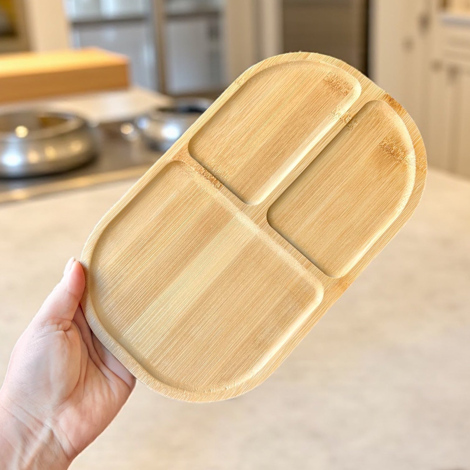 Bamboo Plate | Sectioned - Chickadees Wooden Toys