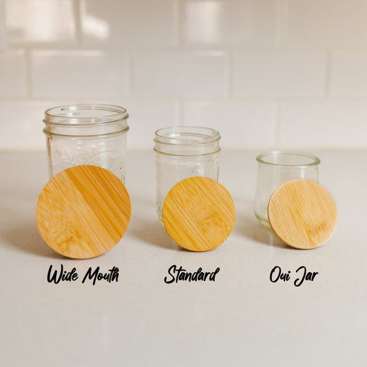Bamboo Mason Jar Lids - Chickadees Wooden Toys