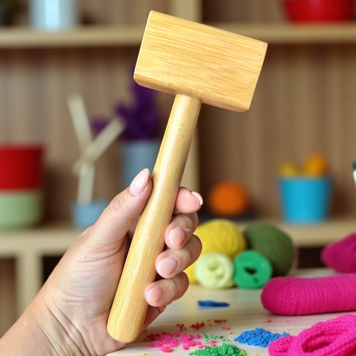 Bamboo Toy Hammer - Chickadees Wooden Toys