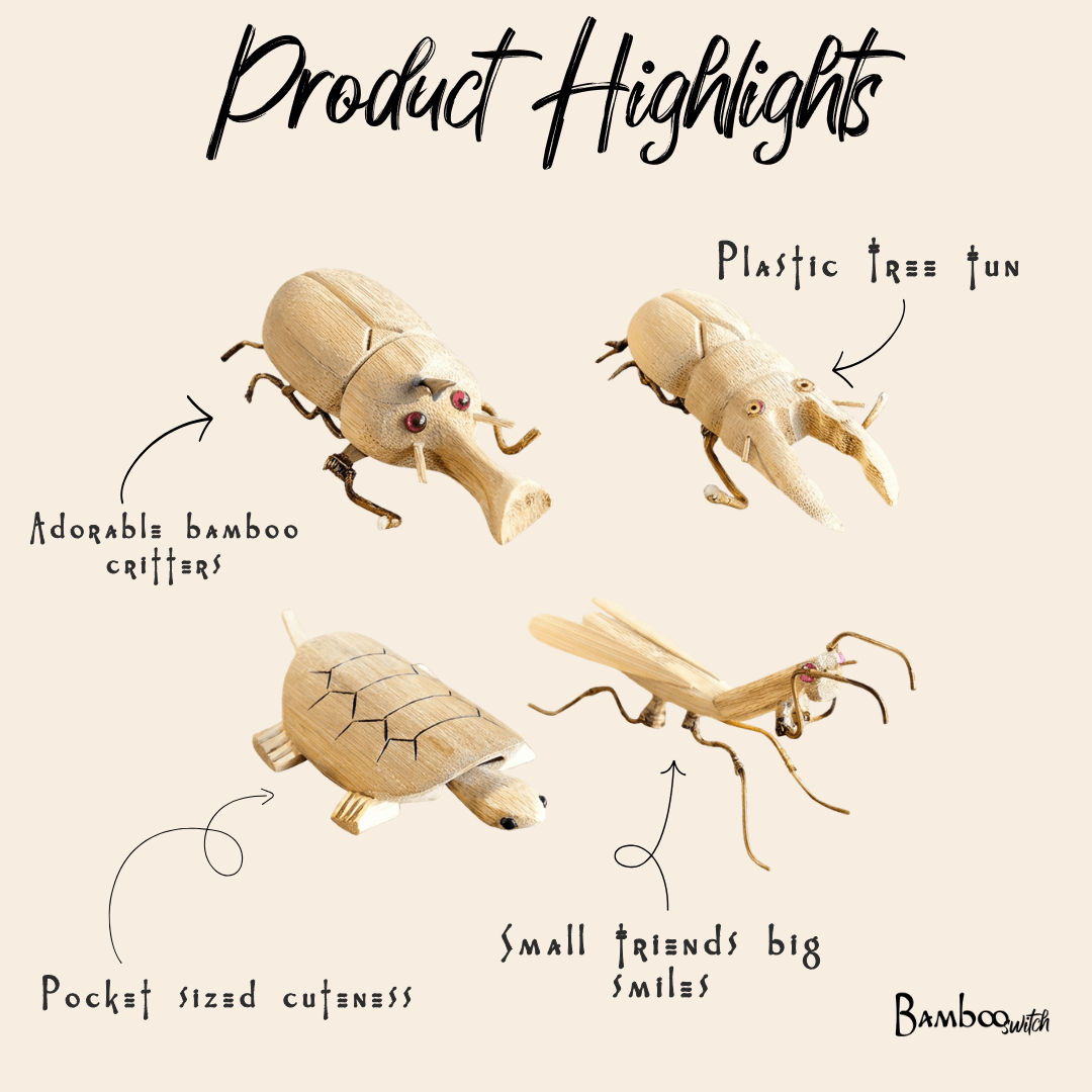 Bamboo Stag Beetle - Chickadees Wooden Toys