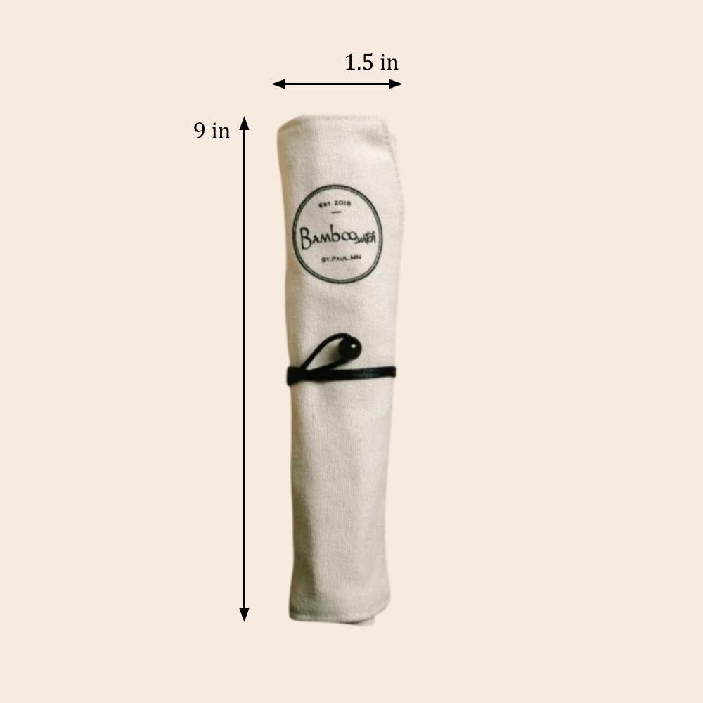 Bamboo Travel Cutlery & Cotton Pouch Set - Chickadees Wooden Toys