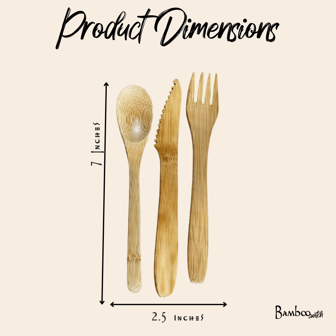 Bamboo Travel Cutlery Set | Kids - Chickadees Wooden Toys