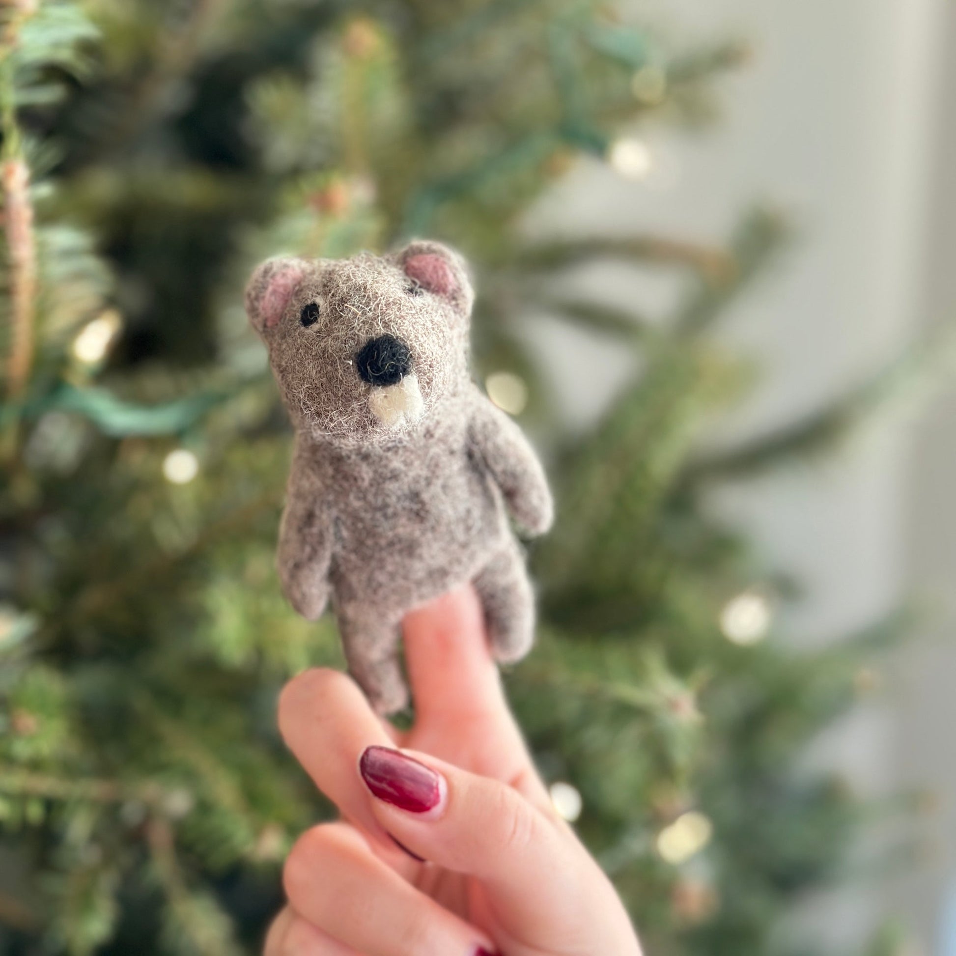 Beaver Finger Puppet - Chickadees Wooden Toys