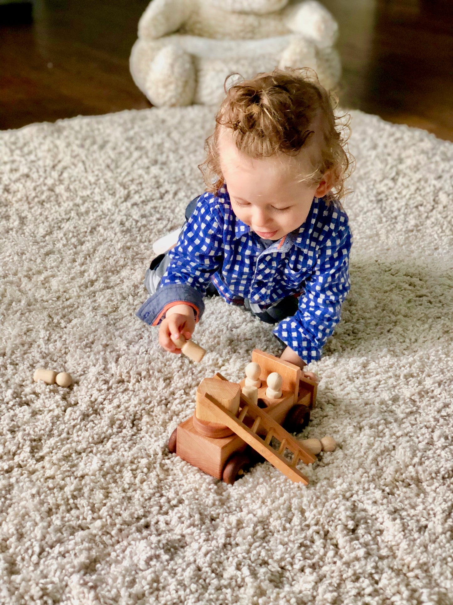 Wooden Fire Truck Toy