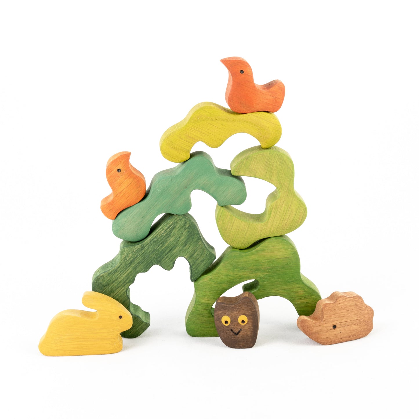 Wooden Hidden Animals Sculptural Blocks Puzzle
