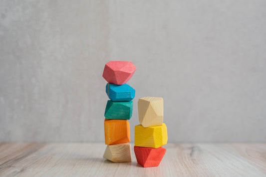 Tumi-ishi Balancing Rock Blocks- 16 pieces - Chickadees Wooden Toys