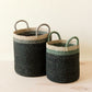 Black Baskets with Handle, set of 2 - Floor Baskets | LIKHÂ