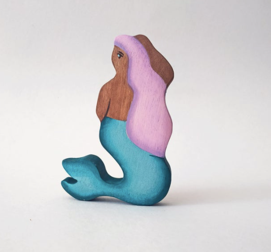Wooden Mermaid Figure