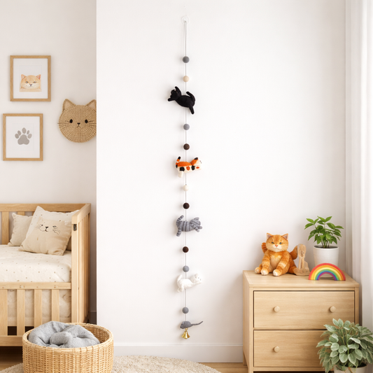Felt Cat Garland - Chickadees Wooden Toys