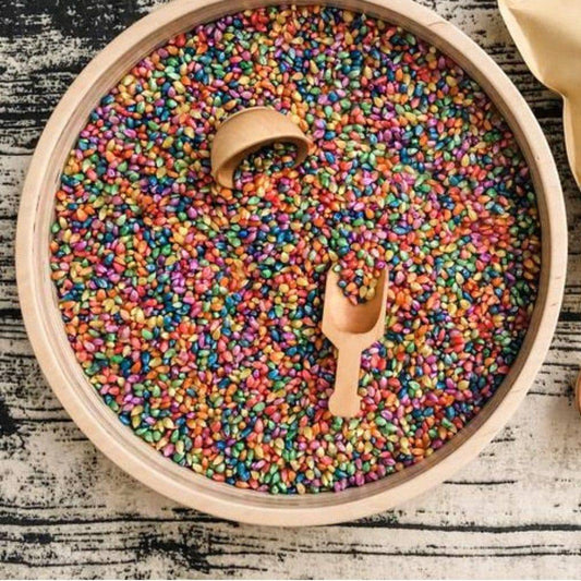 Rainbow Corn Sensory Bin Filler - Chickadees Wooden Toys