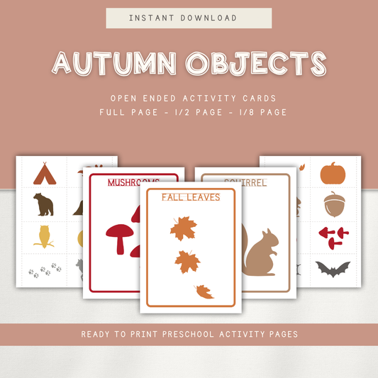 Autumn 🍂 Objects- Preschool Activity Pages - Chickadees Wooden Toys