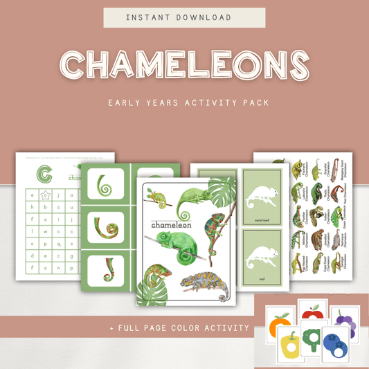 Chameleons - Preschool Activity Pages - Chickadees Wooden Toys