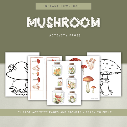 Mushrooms Preschool Activity Pages - Chickadees Wooden Toys