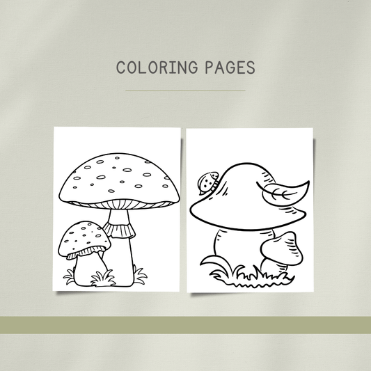Mushrooms Preschool Activity Pages - Chickadees Wooden Toys