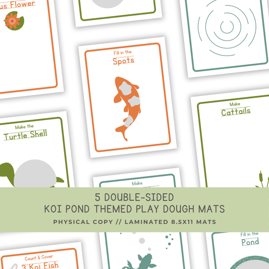 5 Double-sided Koi Pond Play Dough Mats - Physical Product - Chickadees Wooden Toys