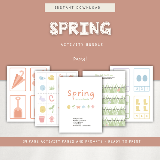 Spring Activity Bundle - Pastel - Chickadees Wooden Toys