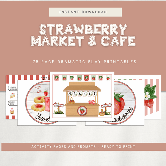 Strawberry Market Pretend Play - Chickadees Wooden Toys