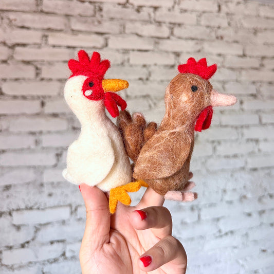 Chicken Finger Puppet - Chickadees Wooden Toys