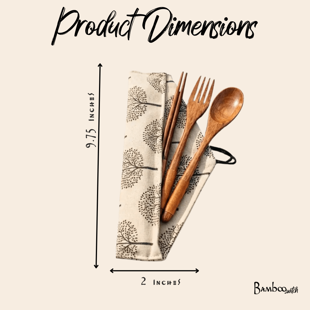 Coconut Flatware Travel Set - Chickadees Wooden Toys