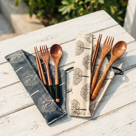 Coconut Flatware Travel Set - Chickadees Wooden Toys