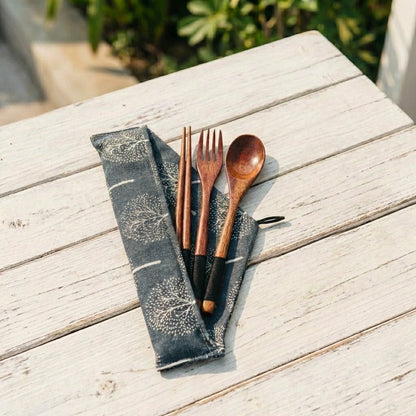 Coconut Flatware Travel Set - Chickadees Wooden Toys
