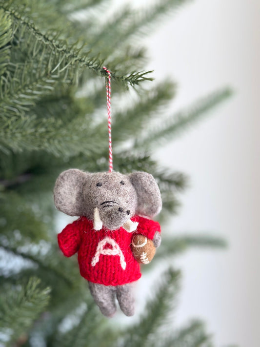 College Football Collection - Alabama Elephant Ornament - Chickadees Wooden Toys