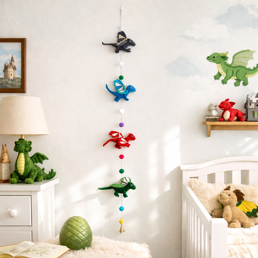 Felt Dragon Garland - Chickadees Wooden Toys