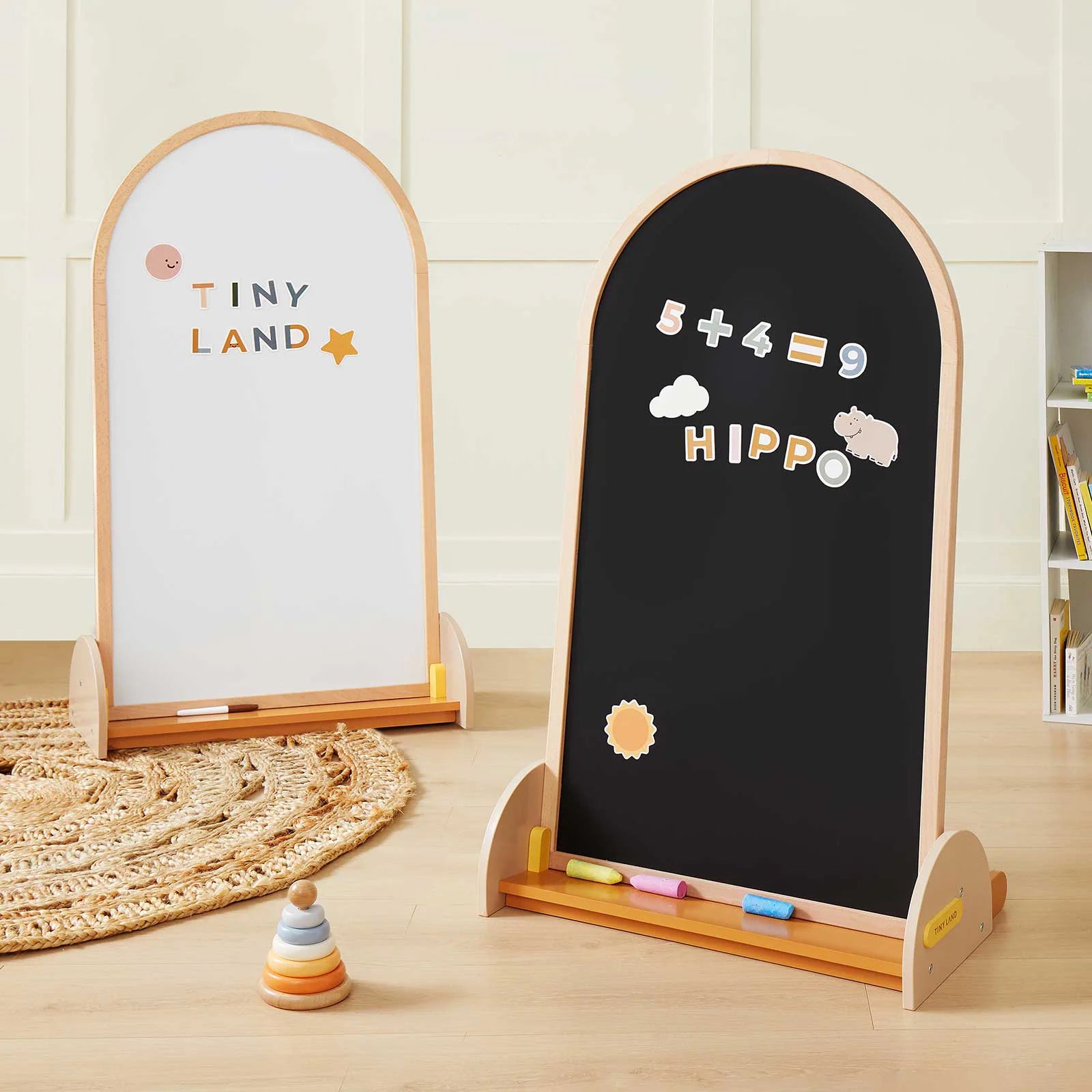 Tiny Land® Double-Sided Arched Magnet Chalkboard - Chickadees Wooden Toys