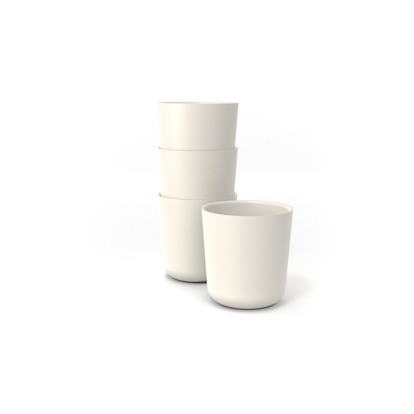 Bamboo Medium Cup - 4 Piece Set - Off White